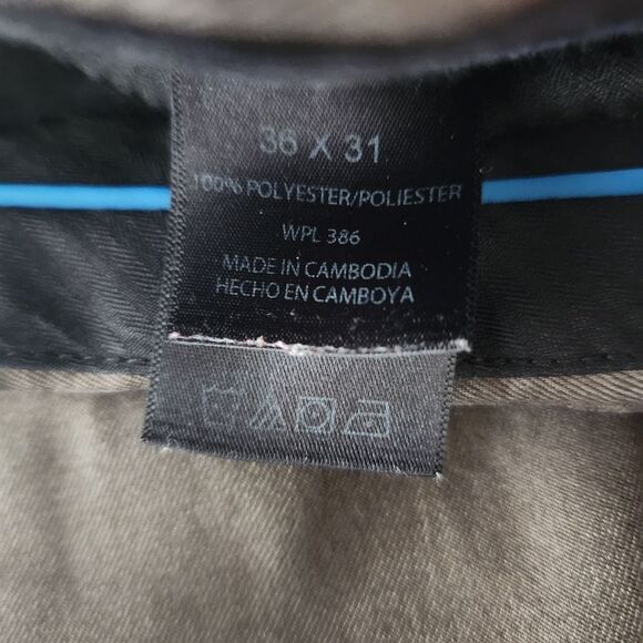 Haggar Men's Classic Flat Front Brown Casual Dress Pants Hidden Expandable Waist - Picture 8 of 8